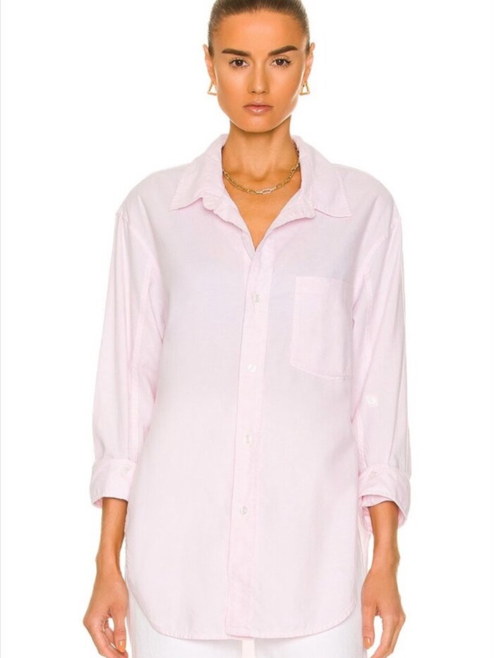 Citizens of Humanity Kayla Button Down Shirt Rosewater Pink Oxford Size Small